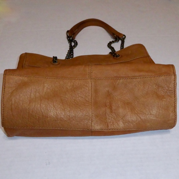AMERICAN LEATHER CO BRANDY SATCHEL PURSE BROWN SACO CHAIN STRAP SHOULDER BAG - Picture 4 of 11